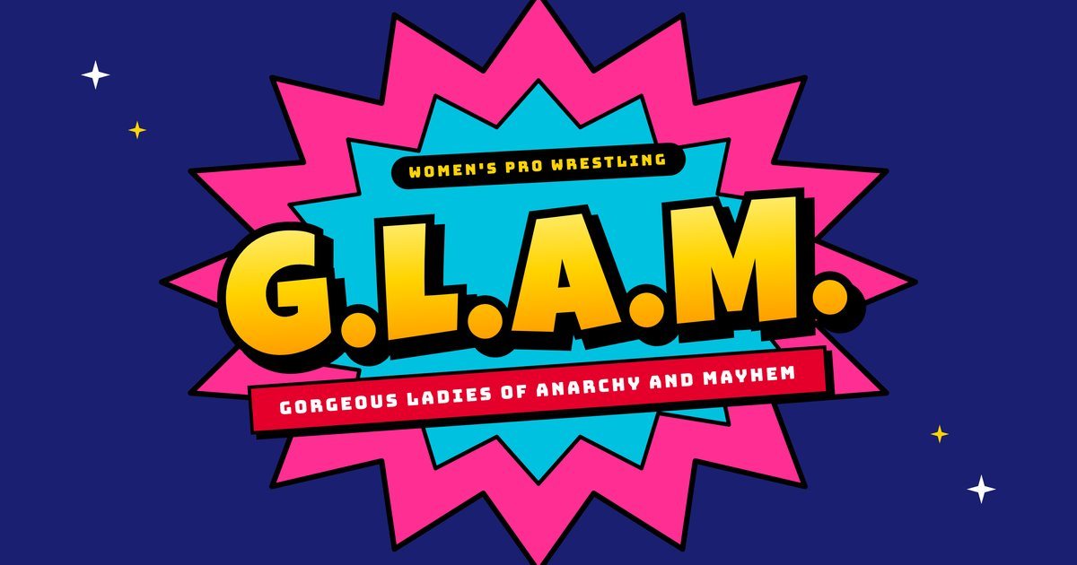 The G.L.A.M. starburst logo: Gorgeous Ladies of Anarchy and Mayhem